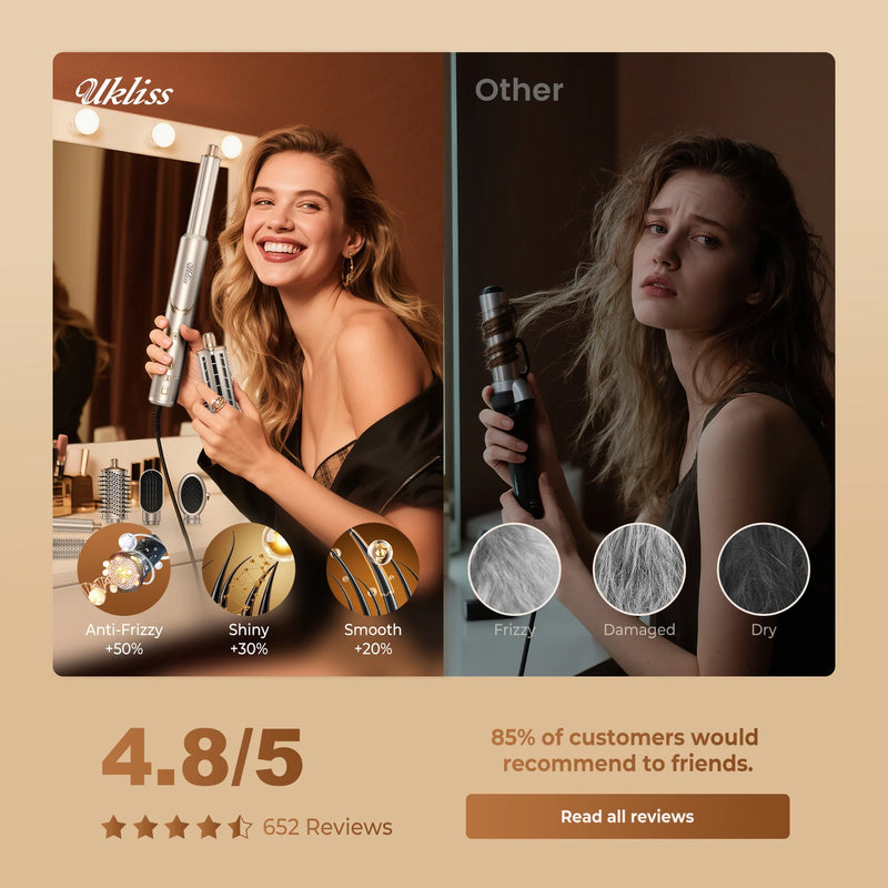 Hair Dryer 8 in 1 Hair Styler Tools Complete Set Salon Brushless Motor 110000Rpm Professional Blower Dryerr with Comb