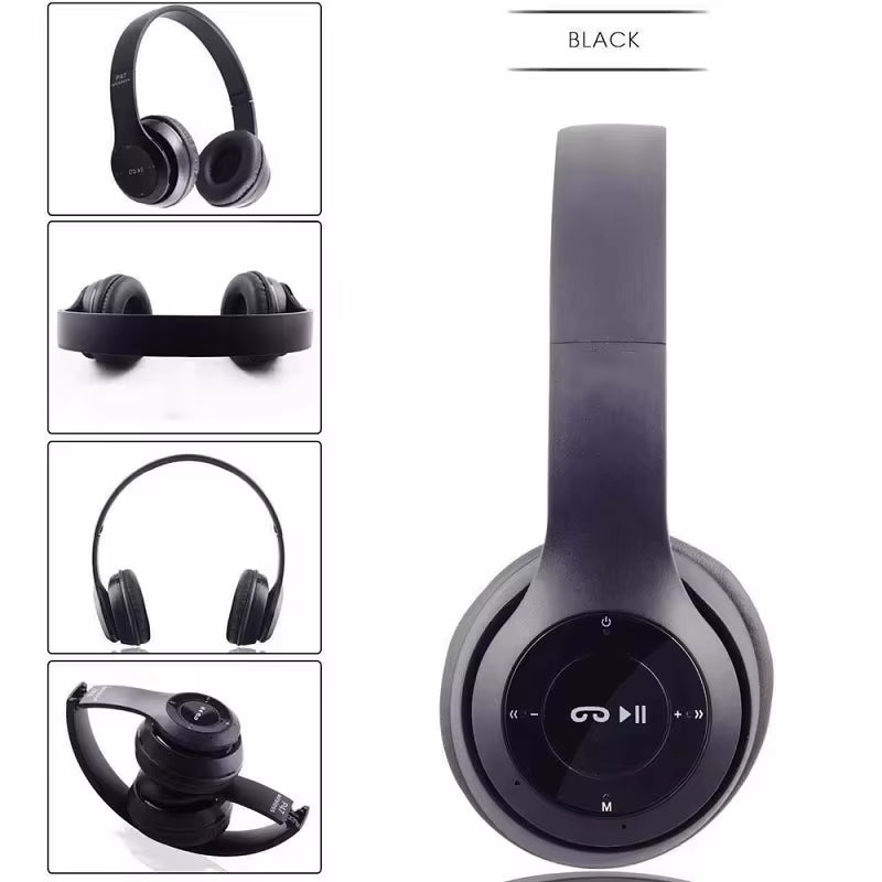 P47 Wireless Bluetooth Headphone with Microphone Foldable Headsets Bass Hifi Sound Music Stereo Earphone for Smartphones TV Game