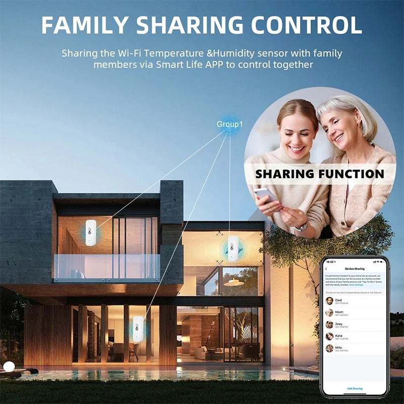 Tuya Zigbee Wifi Temperature Humidity Sensor Smart Home Connected Thermometer Compatible with Smart Life Alexa Google Assistant
