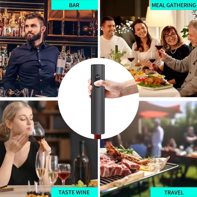 Electric Automatic Red Wine Opener Set Multifunction Wine Stopper, Wine Pourer, Electric Bottle Opener Gift Set for Ins Style