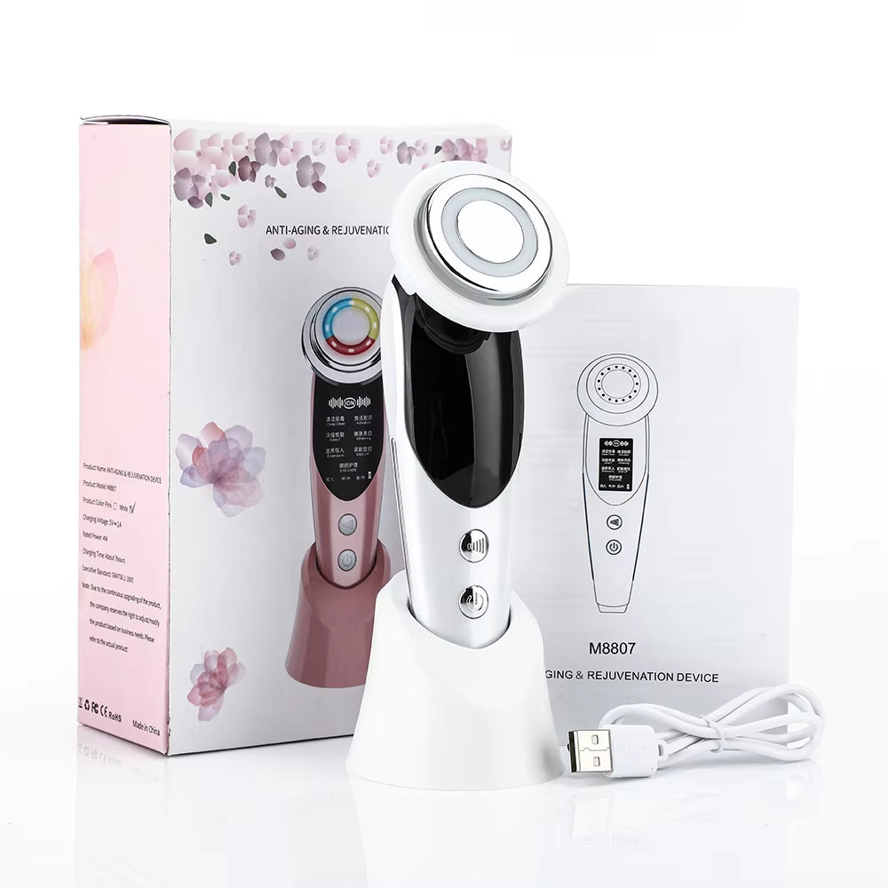 7 in 1 RF EMS Facial Massager Skin Care Tools Face Lift Multifunction Firm Device Skin Rejuvenation Wrinkle Removal Face Beauty