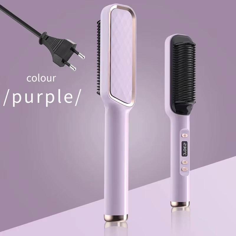 Electric Hot Comb Multifunctional Straight Hair Straightener Comb Negative Ion Anti-Scalding Styling Tool Straightening Brush