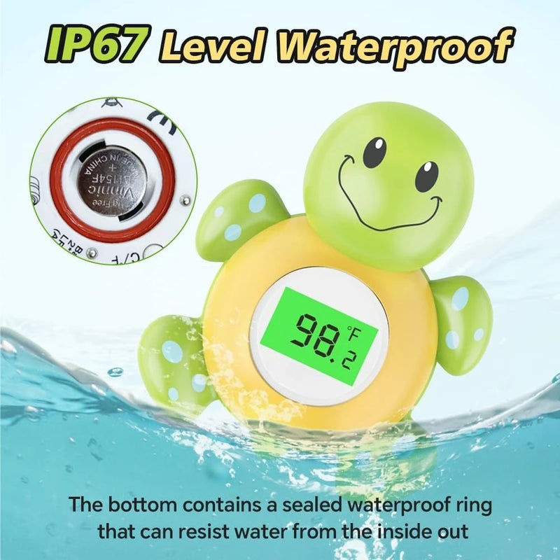 Turtle Baby Bath Thermometer Digital Water Temperature Warning 3 Color Backlit Safety Bath Tube Floating Toy for Infant Toddler
