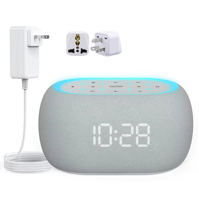 White Noise Alarm Clock with Bluetooth Speaker 21 Relaxing Sounds 7 Night Lights 0-100% Dimming Sleep Timer Sleep Bedroom