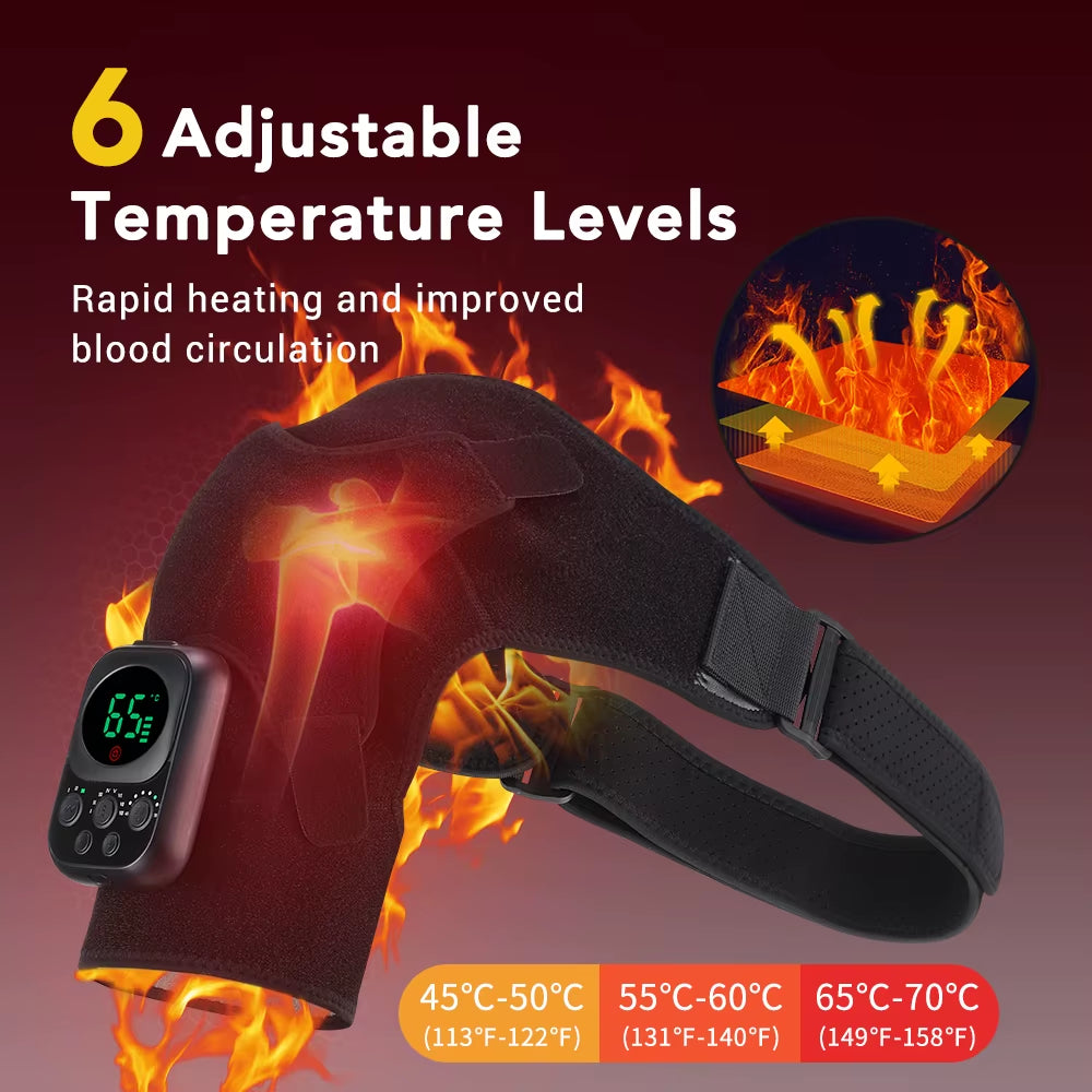 Detachable Wireless Control Electric Heating Vabration Shoulder Knee Vibration Massager Brace Pain Relief Knee Massage Belt