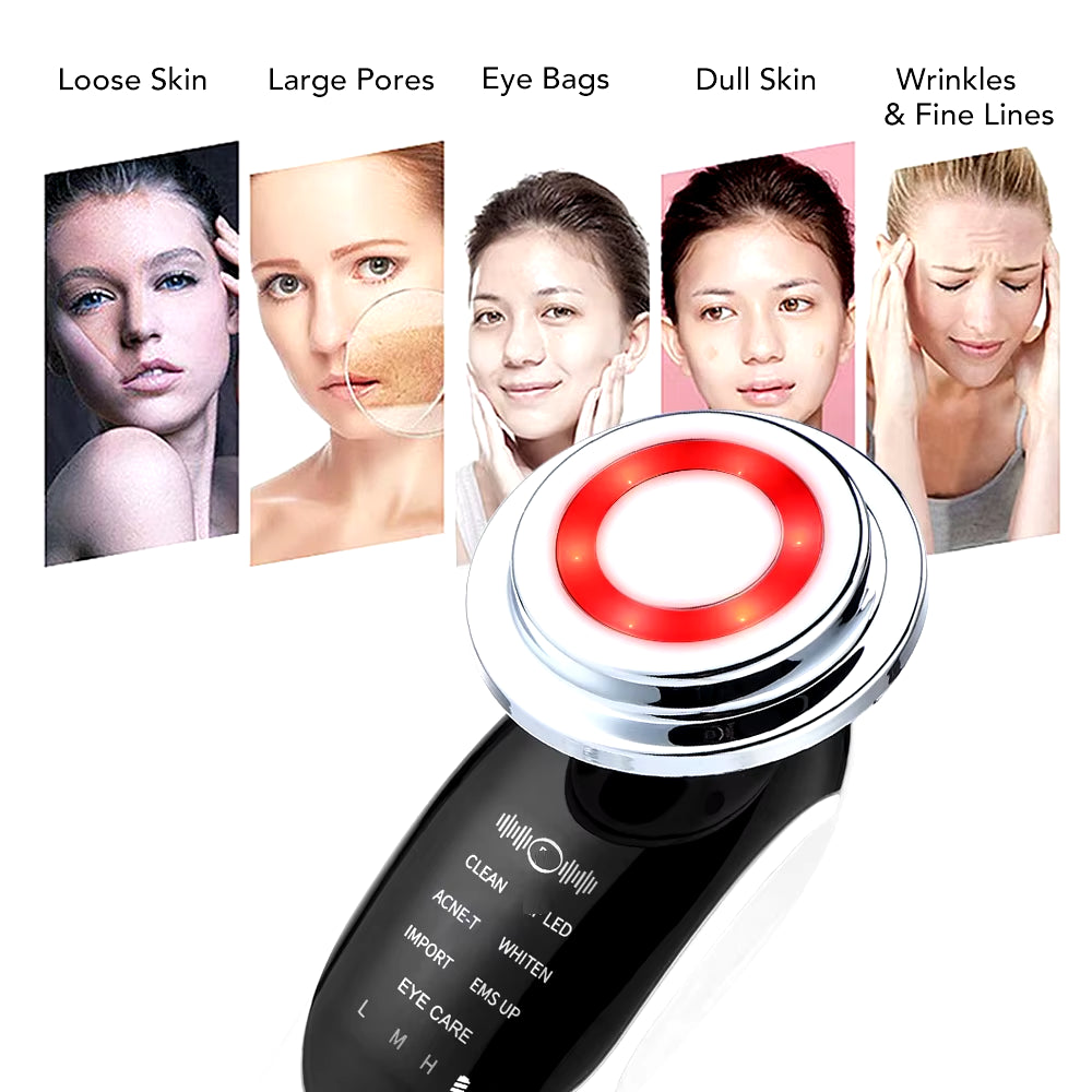 7 in 1 RF EMS Facial Massager Skin Care Tools Face Lift Multifunction Firm Device Skin Rejuvenation Wrinkle Removal Face Beauty