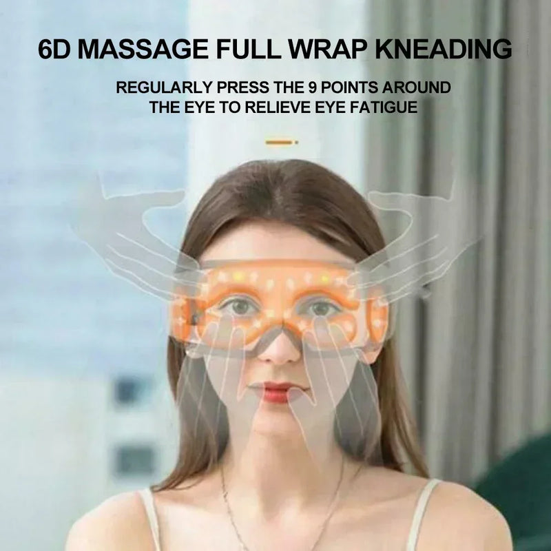 6D Electric Eye Massager Smart Airbag Vibration Hot Compress Bluetooth Music Eye Massage Glasses Dark Circles Removal Sleep Mask