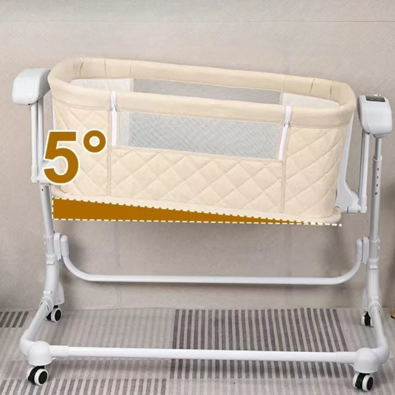 Exit Crossing Electric Baby Rocking Bed Multi Functional Folding Newborn Bedside Splicing Bed Infant Cradle Bedroom Furniture