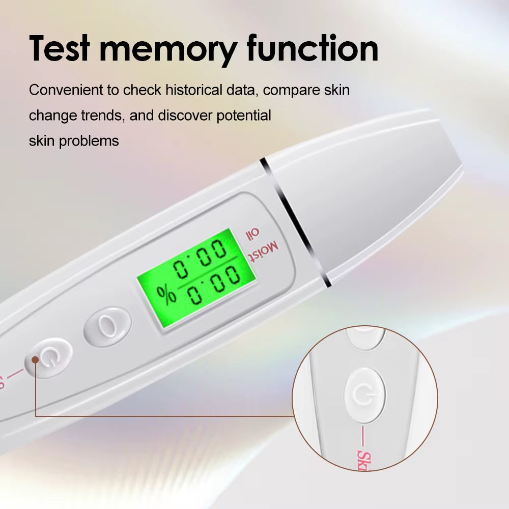 Face Skin Tester Portable Skin Analyzer Digital Aesthetic Moisture Tester Water Oil Monitor for Skin Care Skin Diagnostic Device