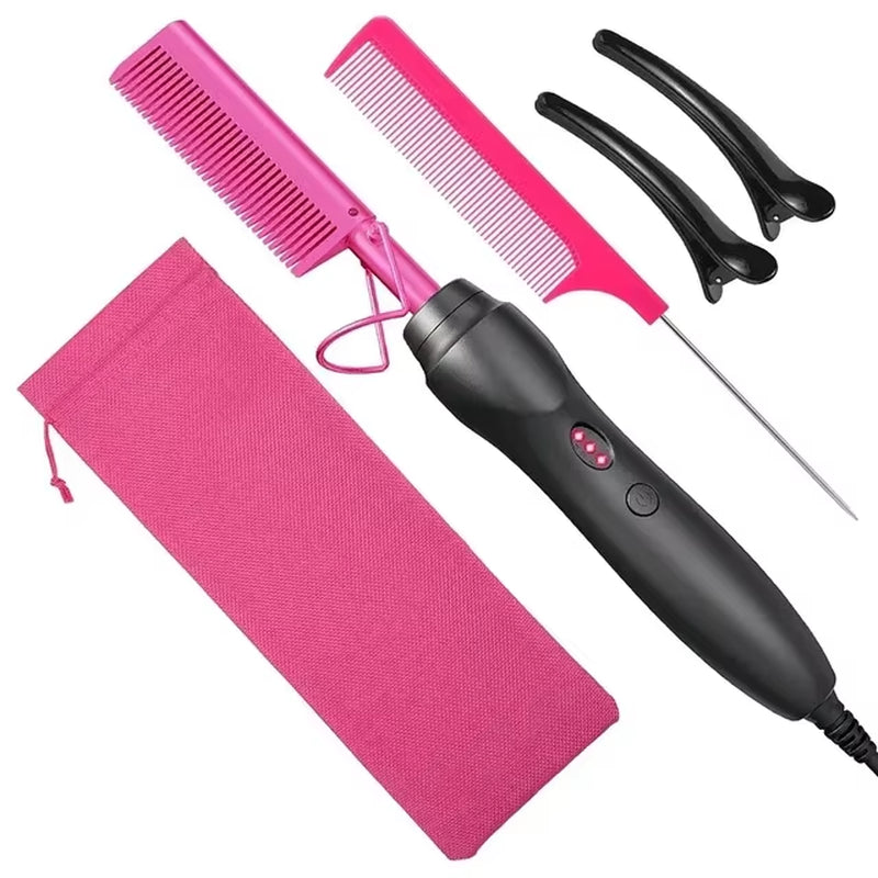 Hair Straightener Flat Irons Straightening Brush Hot Heating Comb Hair Straight Styler Corrugation Curling Iron Hair Curler Comb