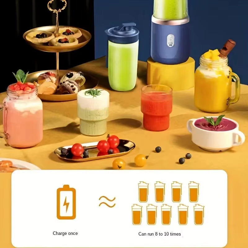 Portable Electric Juicer Mini Home Mixer Multifunctional Fruit and Vegetable Crushing Mixer USB Charging Juice Cup Juicing Tool