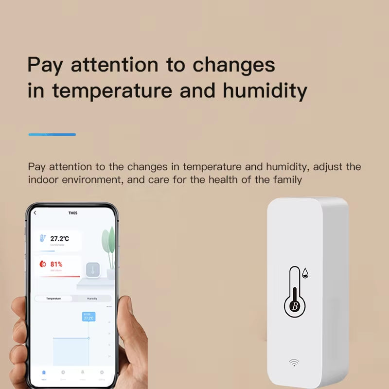 Tuya BT Smart Temperature Humidity Sensor Indoor Hygrometer Bluetooth-Compatible APP Remote Control Works with Alexa Google Home