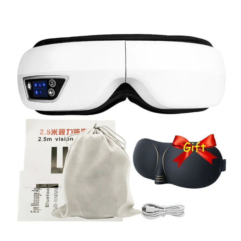 6D Electric Eye Massager Smart Airbag Vibration Hot Compress Bluetooth Music Eye Massage Glasses Dark Circles Removal Sleep Mask