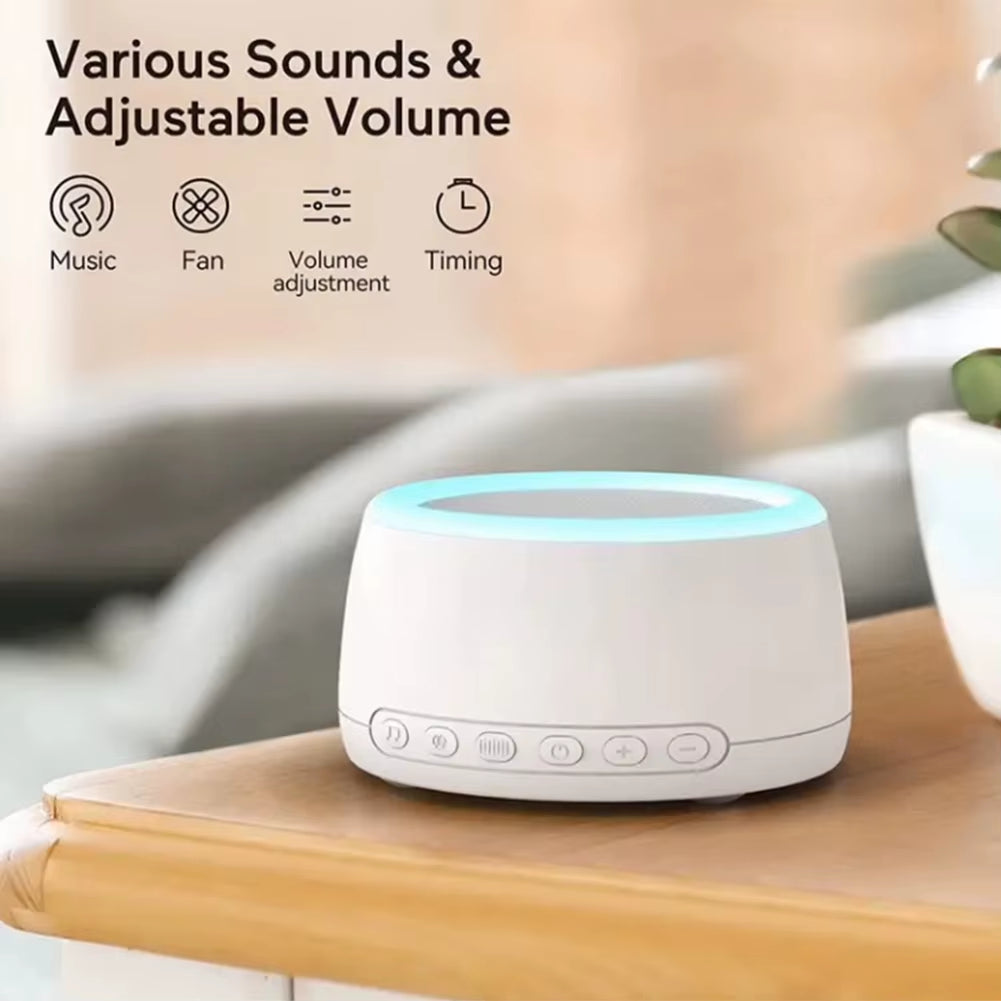 White Noise Machine Bluetooth-Compatible Speaker Rechargeable Timing Loudspeaker for Adult Baby Sleeping