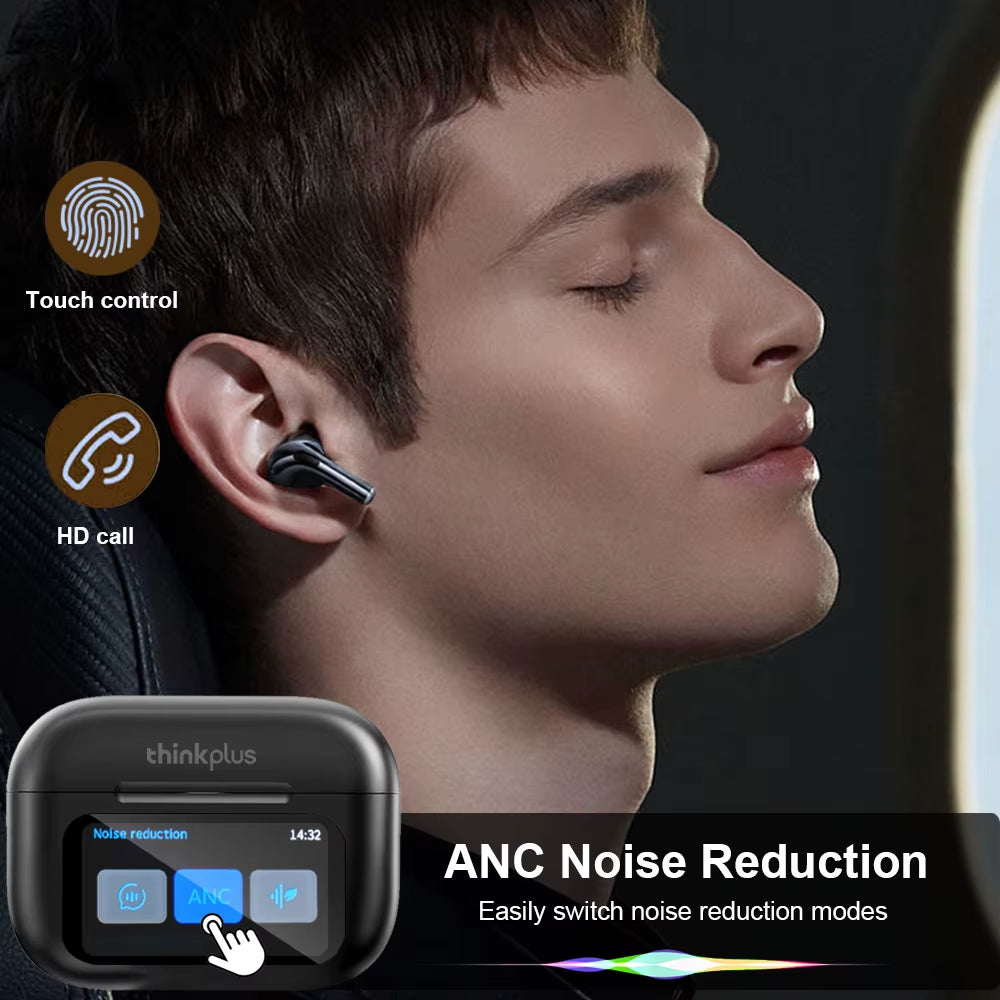 Original  Wireless Bluetooth Earphones ANC Noise Reduction Earbuds HD Mic Call Gamer Earbuds LED Touch Screen Control