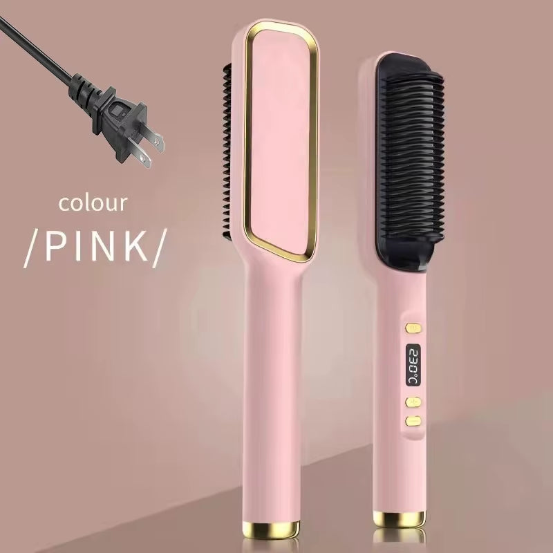 Electric Hot Comb Multifunctional Straight Hair Straightener Comb Negative Ion Anti-Scalding Styling Tool Straightening Brush