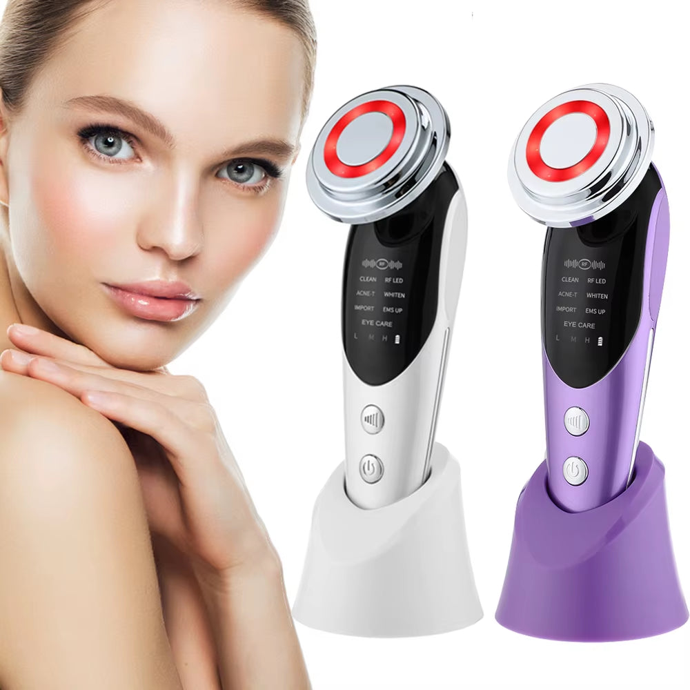 7 in 1 RF EMS Facial Massager Skin Care Tools Face Lift Multifunction Firm Device Skin Rejuvenation Wrinkle Removal Face Beauty