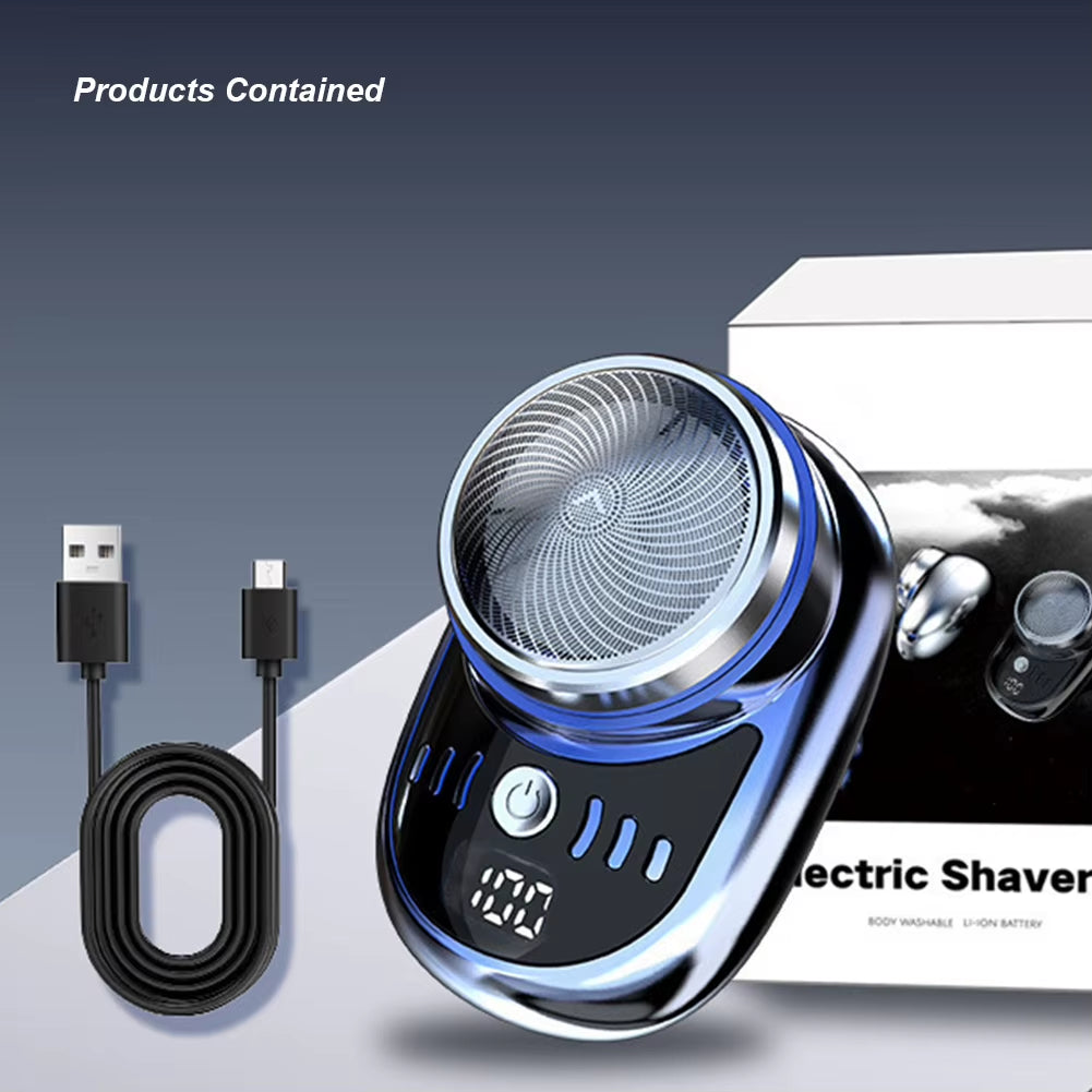 Mini Electric Shaver USB Charging Pocket Travel Razor Portable Wireless Detachable Shaver with Digital Display Beard Razor