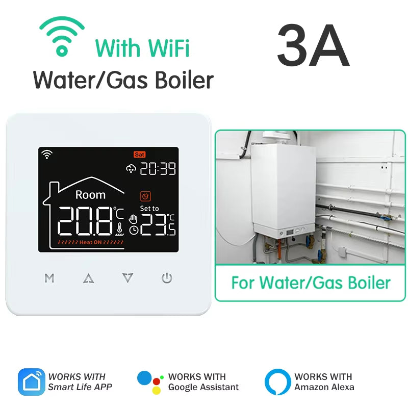 Tuya Smart Home Thermostat Water Electric Warm Floor Heating Gas Boiler Wifi Temperature Remote Controller with Google Alexa