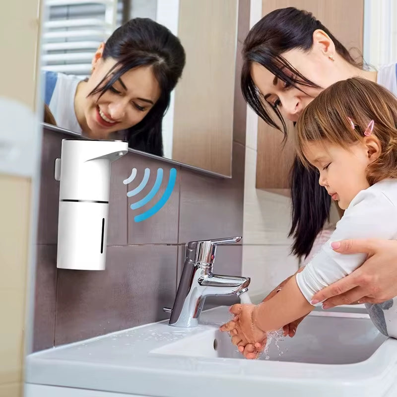 Intelligent Sensor Multi-Speed Contact-Free Wall-Mounted Vertical Hand Sanitizer Bubble Machine Rechargeable Soap Dispenser