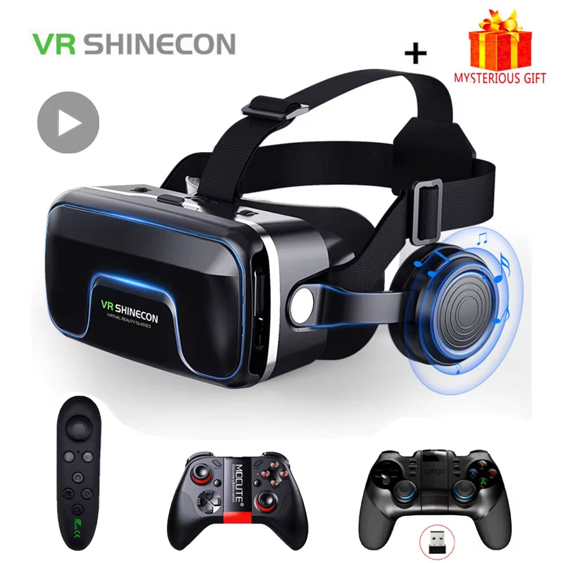 VR Shinecon 10.0 Helmet 3D Glasses Virtual Reality Casque for Smartphone Smart Phone Goggles Headset Viar Video Game Binoculars