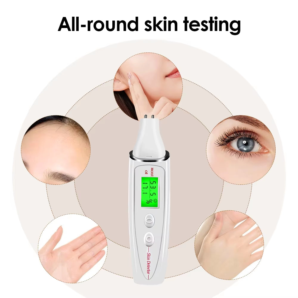 Face Skin Tester Portable Skin Analyzer Digital Aesthetic Moisture Tester Water Oil Monitor for Skin Care Skin Diagnostic Device