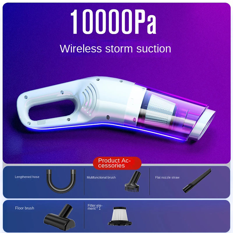 Handheld USB Charging Portable Home Car Wireless Cleaning Vacuum Cleaner, High-Power Suitable for Dust and Pet Hair