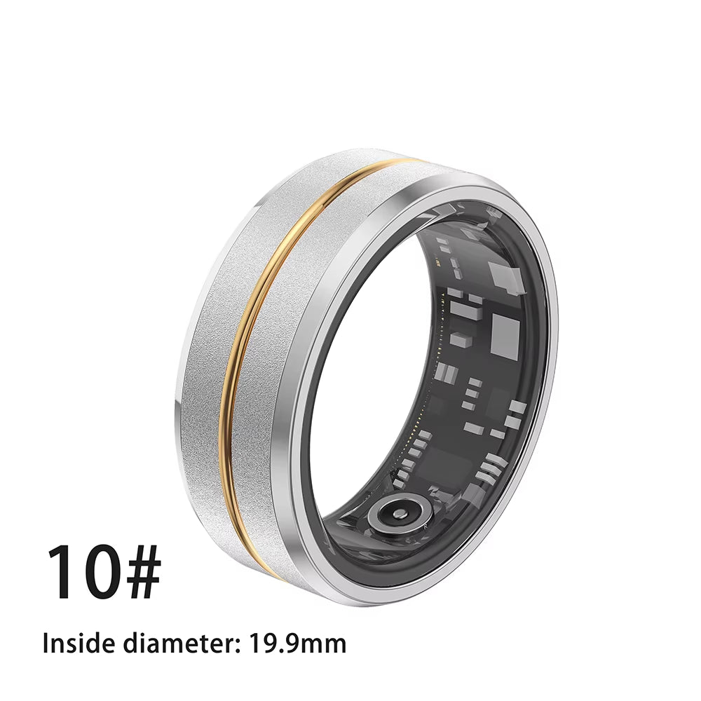 2024 Smart Ring for Men Women Heart Rate Blood Oxygen Monitoring Multi Sports Modes IP68 Waterproof Smart Rings Charging Case