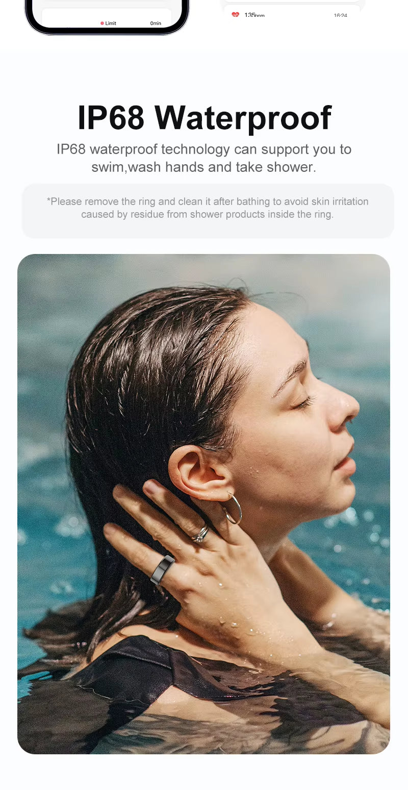 Smart Ring 2024 Smartring R02 Health Monitoring IP68 Waterproof Multi-Sport Modes Bluetooth Sleep Tracker Finger Ring Man