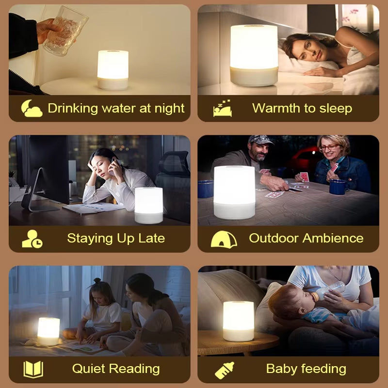 Bedside Led Night Lights Dimmable Charging Desktop Night Lamps Bedroom Bedside Lighting Decoration Touch Reading Led Table Lamps