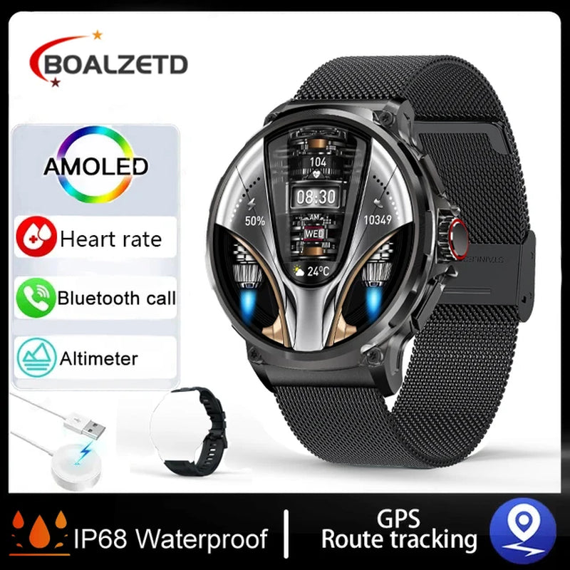 New 1.85-Inch Ultra HD Smart Watch GPS Track Bluetooth Call 710 Mah Large Battery Sports Fitness Smartwatch for Huawei Xiaomi