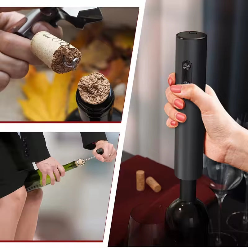 Electric Automatic Red Wine Opener Set Multifunction Wine Stopper, Wine Pourer, Electric Bottle Opener Gift Set for Ins Style