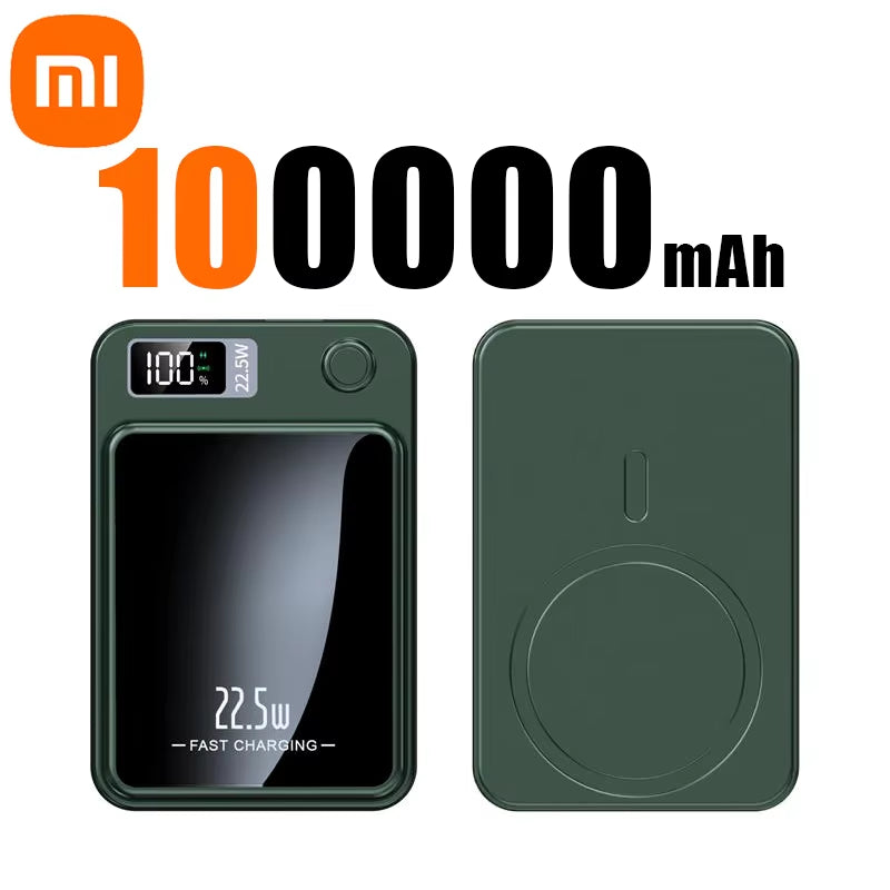 Xiaomi 100000Mah Wireless Magnetic Power Bank Super Fast Charging Ultra Capacity Digital External Battery Power Bank for Iphone