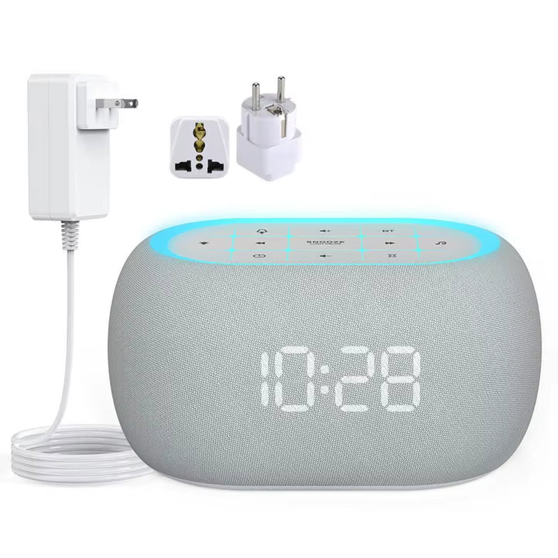 White Noise Alarm Clock with Bluetooth Speaker 21 Relaxing Sounds 7 Night Lights 0-100% Dimming Sleep Timer Sleep Bedroom