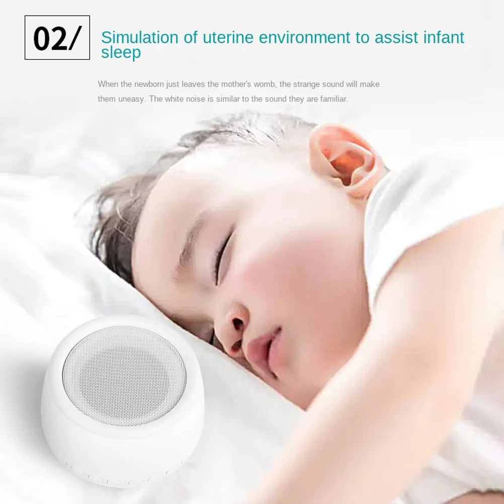 White Noise Machine Bluetooth-Compatible Speaker Rechargeable Timing Loudspeaker for Adult Baby Sleeping