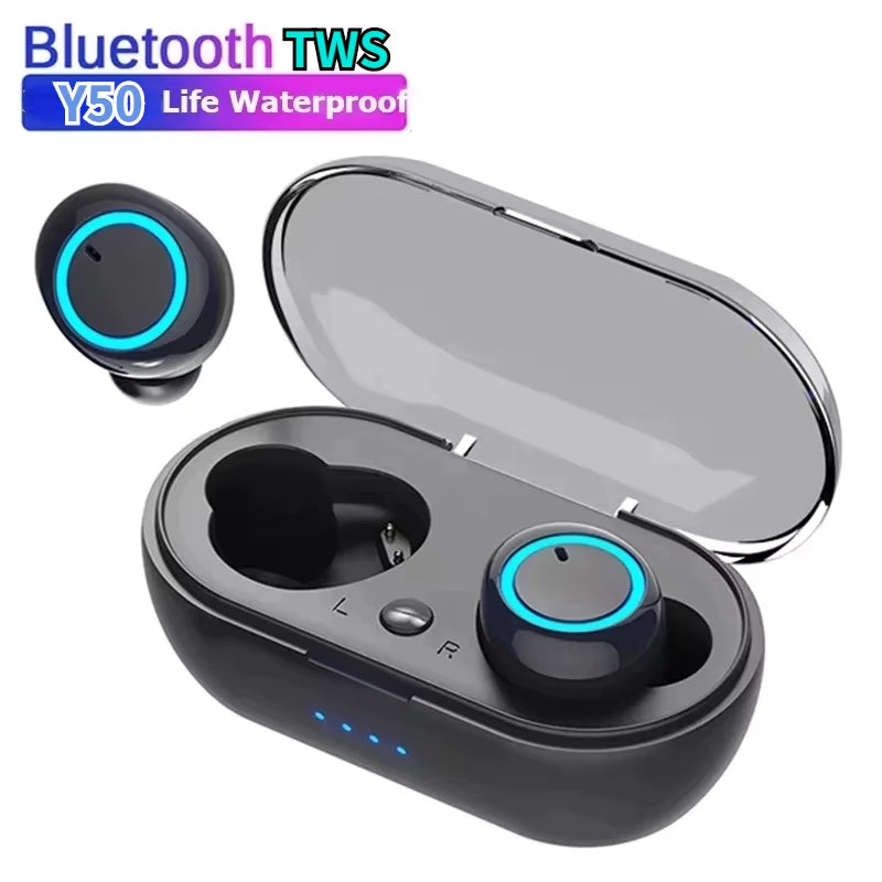 Y50 TWS Bluetooth Earphones Wireless Headset IPX7 Waterproof Deep Bass Earbuds True Wireless Stereo Headphones Sport Earphones