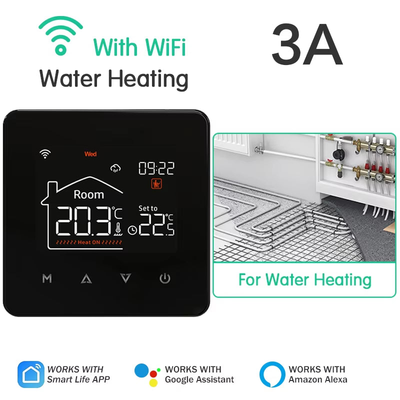 Tuya Smart Home Thermostat Water Electric Warm Floor Heating Gas Boiler Wifi Temperature Remote Controller with Google Alexa