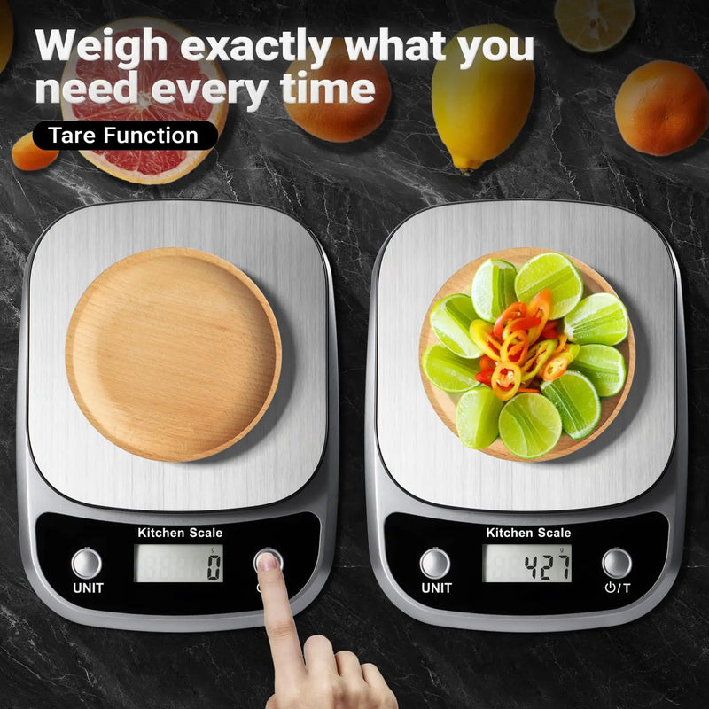 Digital Kitchen Scale Stainless Steel LCD Electronic Food Scale Jewelry Coffee Baking Portable High-Quality Kitchen Tool 10Kg/1G