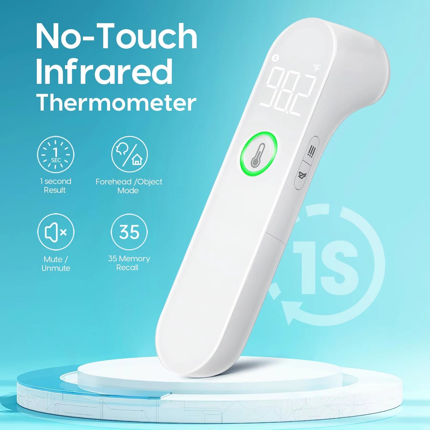 Thermometer for Adults and Kids Fast and Accurate Baby Thermometer Fever Alarm and Silent Mode LCD Big Screen Display Read