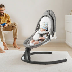Baby Swing For Infants 5 Speeds 3 Seat Positions Remote Control Toy Bar 3 Toys