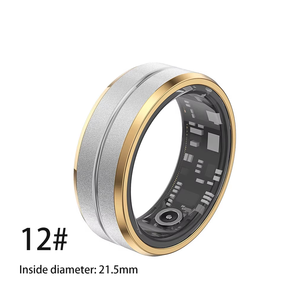 2024 Smart Ring for Men Women Heart Rate Blood Oxygen Monitoring Multi Sports Modes IP68 Waterproof Smart Rings Charging Case