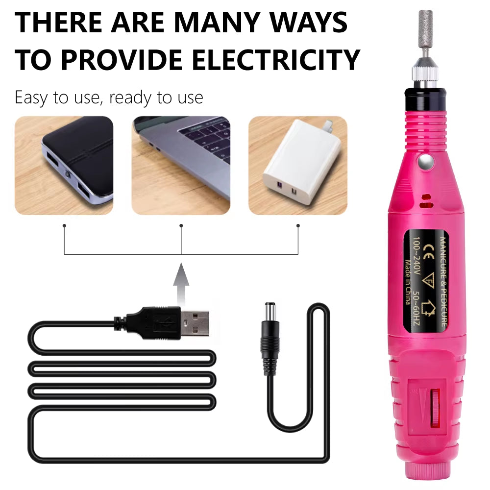 Strong Function Nail Drill Machine Set Electric Nail Sander Gel Polish Remover Tools Driller Manicure Nail Accessories