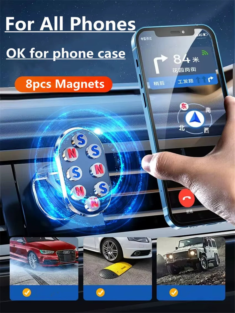 1080 Magnetic Car Phone Holder Magnet Smartphone Support GPS Foldable Phone Bracket in Car for Iphone 14 13 12 11 Samsung Xiaomi
