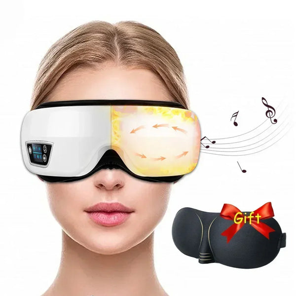 6D Electric Eye Massager Smart Airbag Vibration Hot Compress Bluetooth Music Eye Massage Glasses Dark Circles Removal Sleep Mask