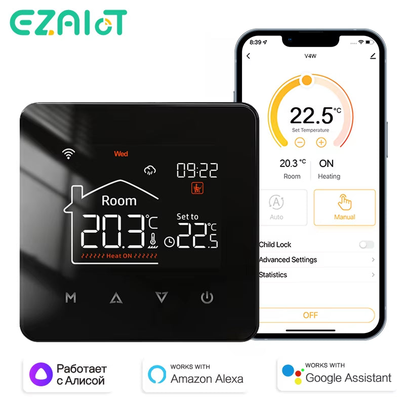 Tuya Smart Home Thermostat Water Electric Warm Floor Heating Gas Boiler Wifi Temperature Remote Controller with Google Alexa