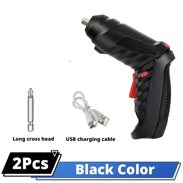 2/47Pcs 3.6V Screwdriver Kit Rechargeable Lithium Battery Cordless Electric Screwdriver Drill Kit Folding Home Power Tools