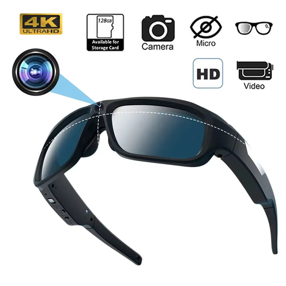 4K HD Glasses Camera Video Driving Record Cycling Video Smart Glasses with Eyewear Camcorder for Outdoor Mini Camera