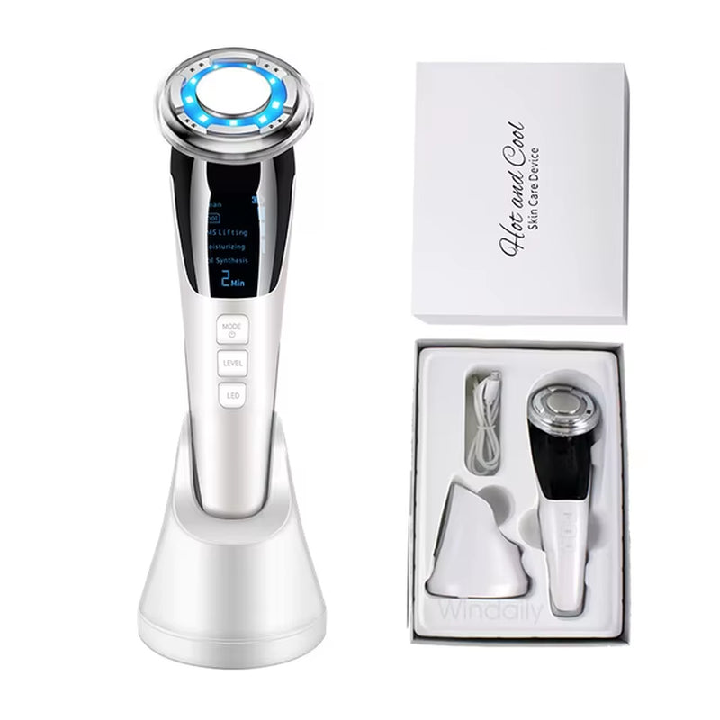 Micro Current Facial Massager EMS Face Lifting Device Skin Tighten Machine Wrinkle Removal Hot Cool Face Skin Care Beauty Device