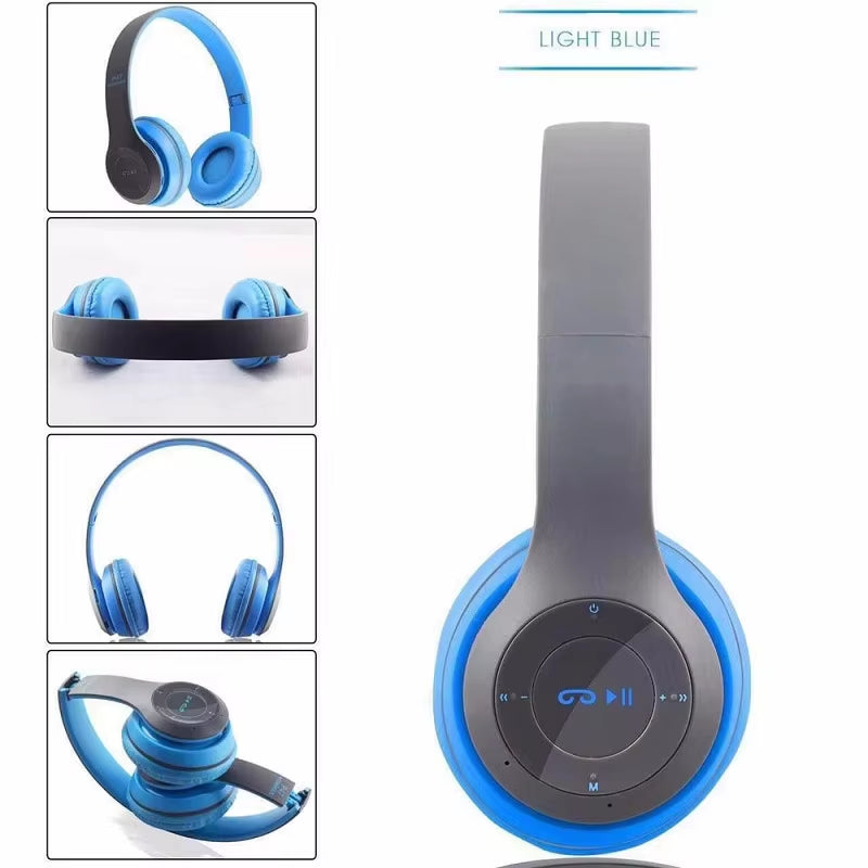 P47 Wireless Bluetooth Headphone with Microphone Foldable Headsets Bass Hifi Sound Music Stereo Earphone for Smartphones TV Game