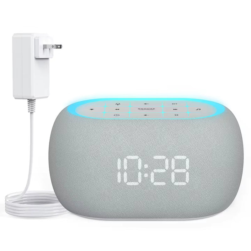 White Noise Alarm Clock with Bluetooth Speaker 21 Relaxing Sounds 7 Night Lights 0-100% Dimming Sleep Timer Sleep Bedroom